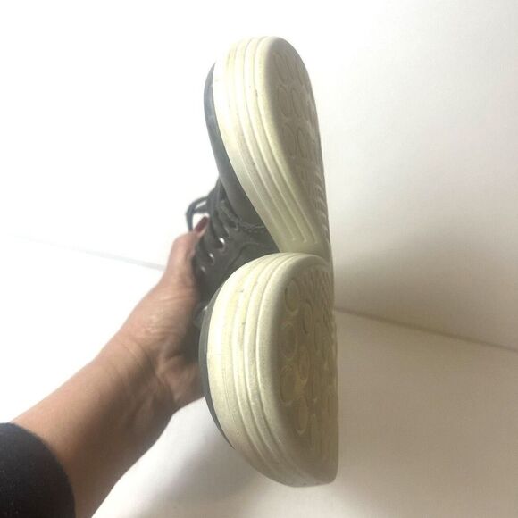 Ecco Mens US 11-11.5 EU 45 Shoe Sneaker Dark Gray Leather Casual Comfort Low Top - Picture 8 of 13